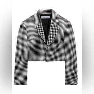 Zara - gingham cropped blazer - never worn - size xs